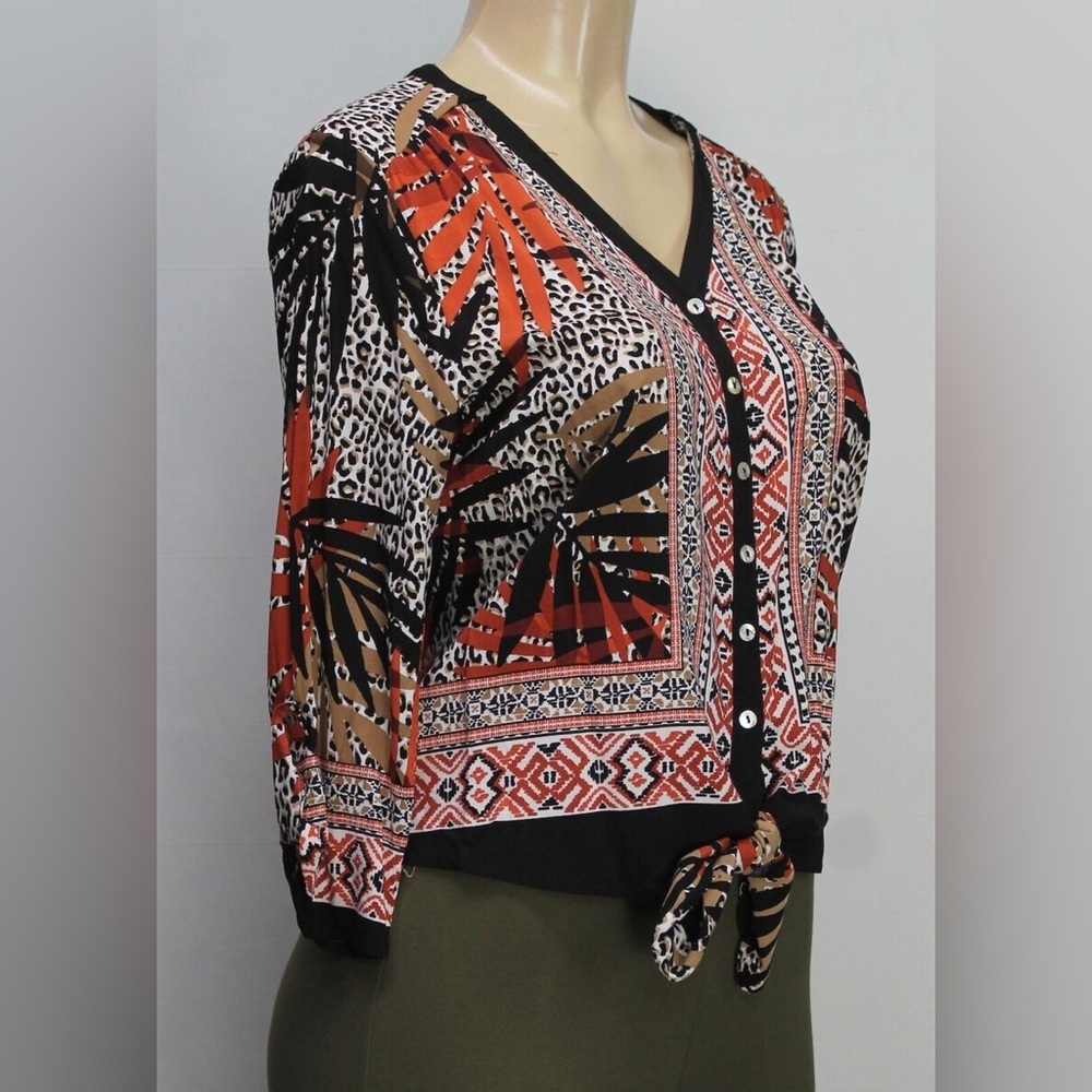 Ruby Rd. Women's Multicolor Button-Up Blouse 3/4 … - image 4